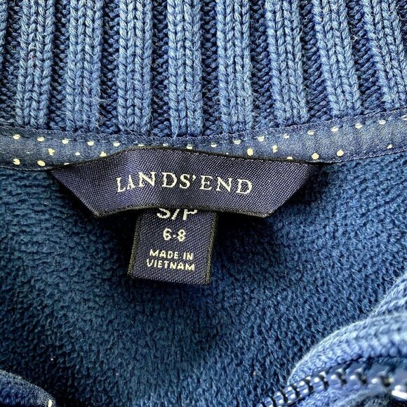 Lands' End Women's size Small 1/4 Zip Sweater Neck Pullover Fleece Top Blue - Picture 5 of 11